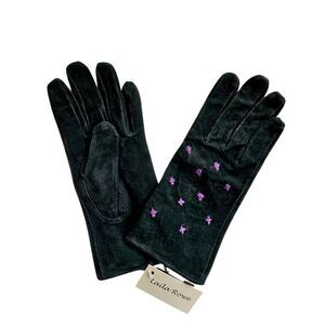 y2k vintage goth suede gloves
